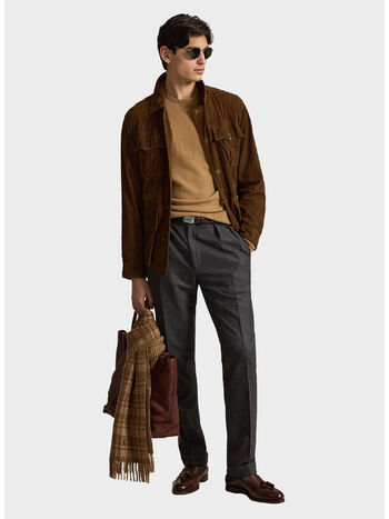MAGLIONE GIROCOLLO, CROUTON TAN HEATHER, small