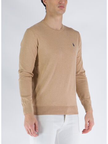 MAGLIONE GIROCOLLO, CAMEL MELANGE, small