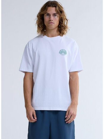 T-SHIRT LOGO, WHITE/SEA GREEN, small