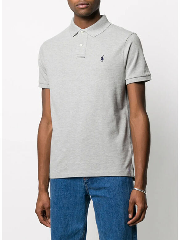 POLO SHORTSLEEVE LOGO, ANDOVER HEATHER, medium