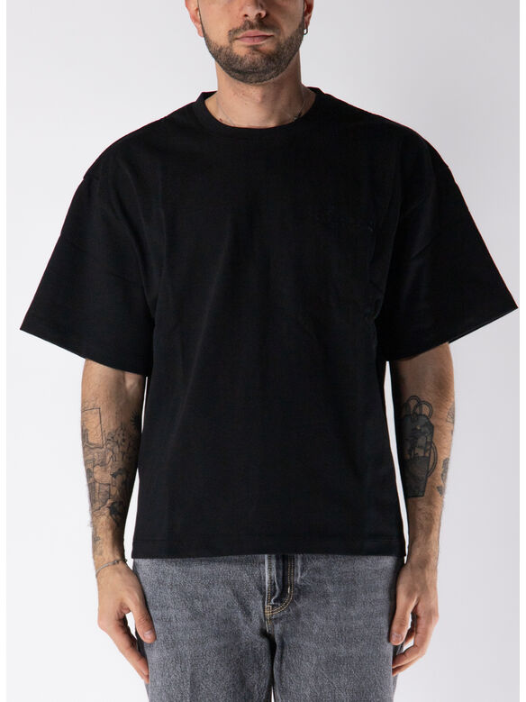 T-SHIRT CLASSIC EMBROIDERY LOGO BOXY, CHB BLACK CLASSIC, medium