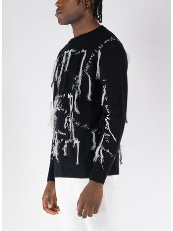 MAGLIONE KNIT LYRIC CREWNECK, 001 BLACK, small