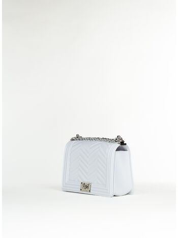 BORSA FLAT  MANHATTAN MEDIUM, OFF BLANC/SILVER, small