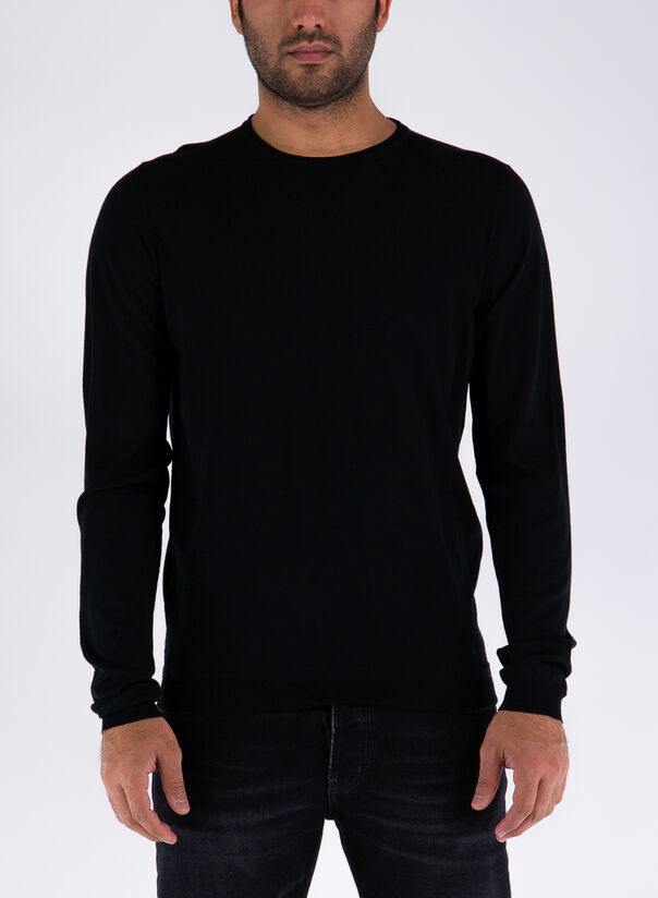 MAGLIA CON GIROCOLLO, NERO, large
