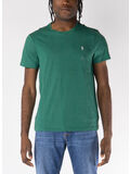 T-SHIRT GIROCOLLO A MANICHE CORTE CON LOGO RICAMATO, ANTIQUE GREEN/ANTIQUE, thumb