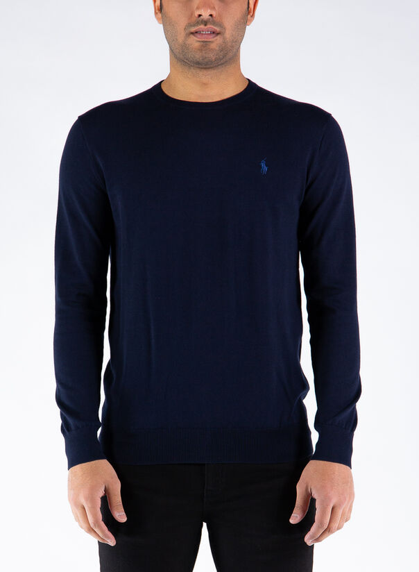 MAGLIONE GIROCOLLO LOGO, HUNTERNAVY, large