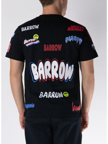 T-SHIRT FAKE PATCH UNISEX, 110 NERO/BLACK, small