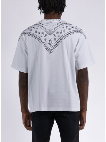 T-SHIRT PAISLEY PRINT, 0110 WHITE BLACK, small