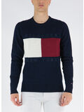 MAGLIONE HILFIGER STRUCTURE, 0GY DESERTSKY/RED/WHITE/BLUE, thumb