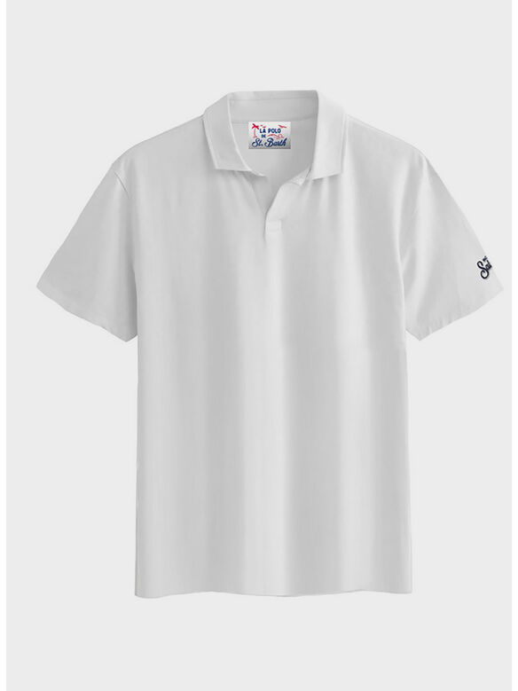 POLO BRIGHTON IN JERSEY DI COTONE, 00032H WHITE, medium