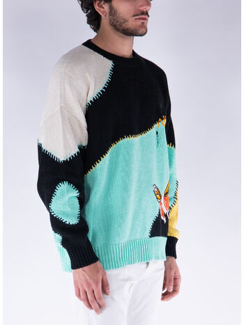 MAGLIONE A GIROCOLLO BUTTERFLY INTARSIA, , small