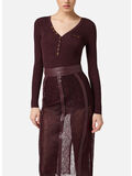 T-SHIRT A COSTINE CON TASCHINO, EA4 MERLOT, thumb