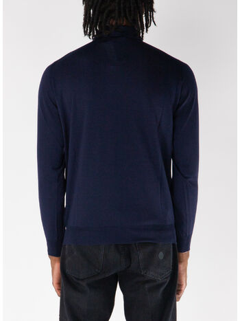 POLO A MANICHE LUNGHE, 880 INDACO, small