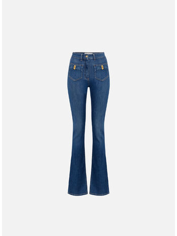 JEANS CON TASCHINI E DETTAGLI A FIOCCO, 104 BLUE DENIM, small