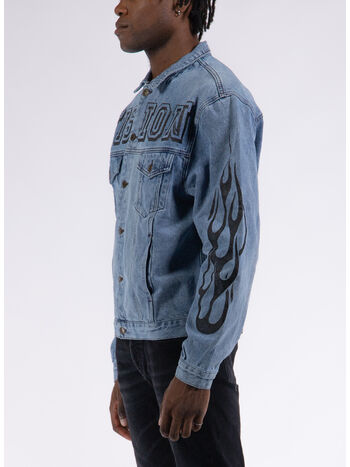 GIACCA DENIM FLAMES, BLUE, small