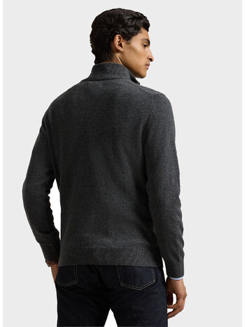 MAGLIONE 1/2 ZIP, DARK CHARCOAL HEATHER, small