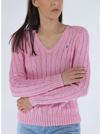 MAGLIONE SCOLLO V, CARMEL PINK, small