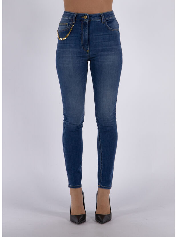 JEANS SKINNY CON CATENA, 104 BLUE DENIM, large