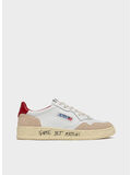 SCARPA MEDALIST LOW IN SUEDE E PELLE CON LETTERING, MA10 MATCH/SUEDE WHT/RED, thumb