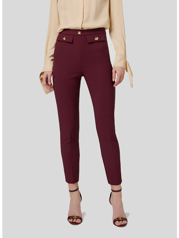 PANTALONE CON RIVETTO LOGO, CG3 ROUGE NOIR, large