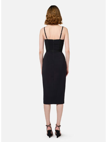 ABITO MIDI CON TOP BUSTIER IN TULLE E CRÊPE, , small