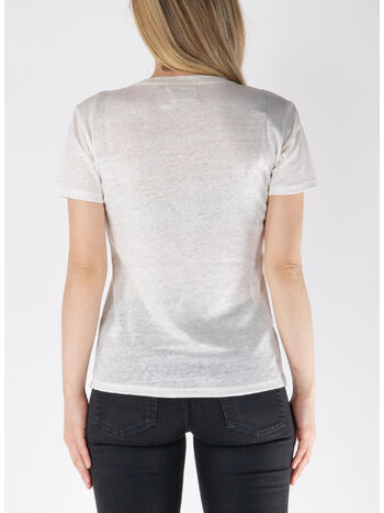 T-SHIRT ELOISE CON SCOLLO A V IN JERSEY DI LINO, 01579H 10 EMB, small