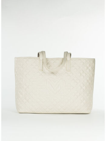 BORSA SHOPPER TRAPUNTATA CON LETTERING LOGO, 110, small