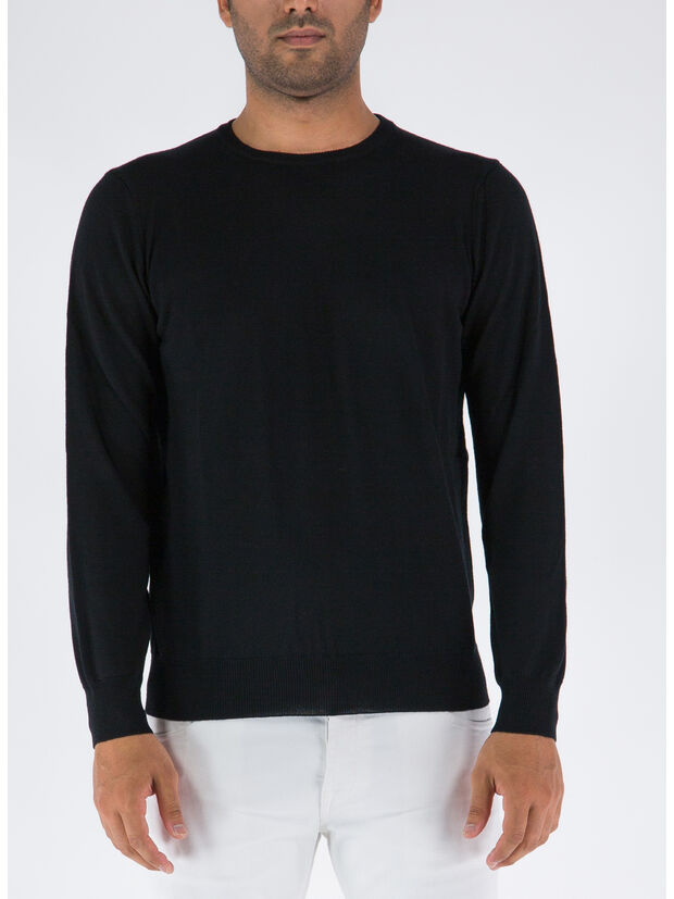 MAGLIONE GIROCOLLO RASATO, 00013 NERO, large