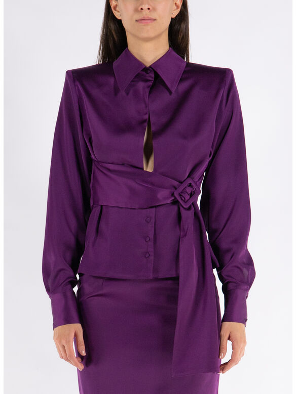 CAMICIA THE GIA DOUBLE, AUBERGINE, medium