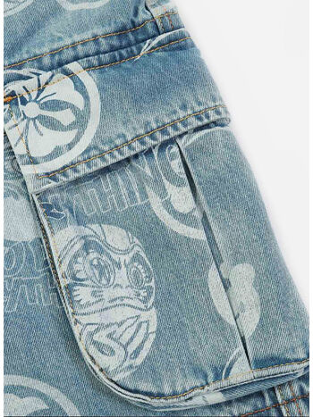 BERMUDA GRAFFITI DARUMA AO, INDGLT INDIGO (LIGHT TONE) , small