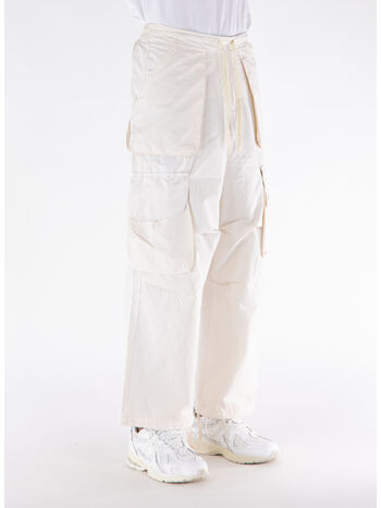 PANTALONE CARGO IN NYLON, 013 CREAM, small