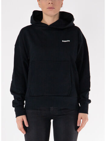 FELPA HOODIE CON LOGO UNISEX, 110 BLACK, small