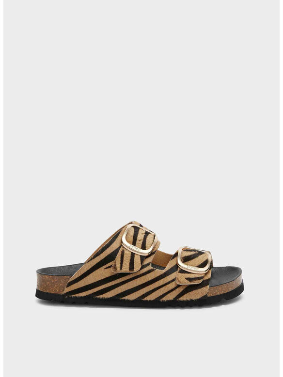 SANDALO SABOT NOELLE, ZEBRA BEIGE/BLACK, medium