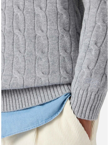 MAGLIONE REGENT BRAID WOOL, 00035I 15MLLIGHTMELANGE, small