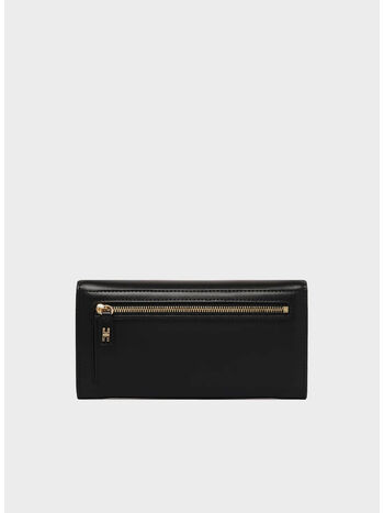 PORTAFOGLIO CON PLACCA LOGO, 110 NERO, small