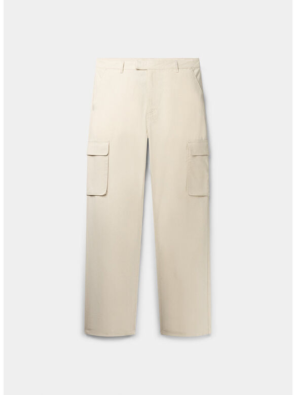 PANTALONE CARGO LINEN, BEIGE, medium