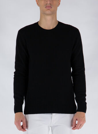 MAGLIONE CLASSIC MERINO, DEEPBLACK, small