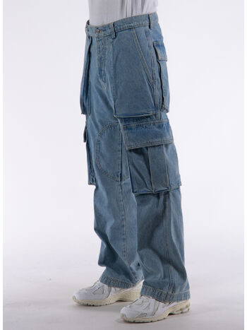 JEANS DENIM LOGO CARGOS, 471 LIGHT WASH, small