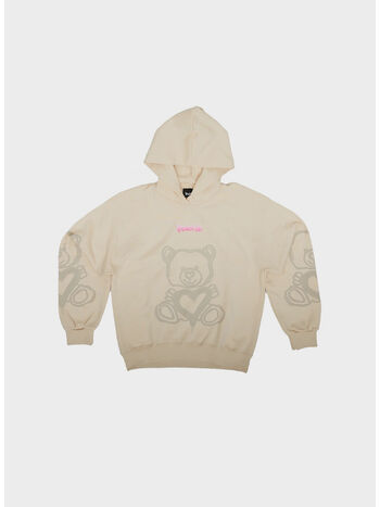 FELPA HOODIE BEAR, CREMA, small