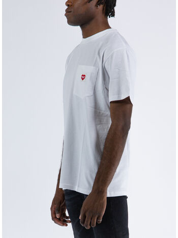 T-SHIRT S/S POCKET HEART, 02XX WHITE, small