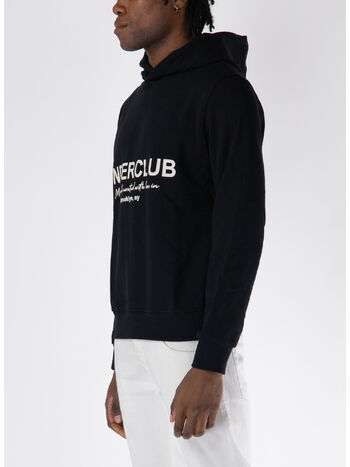 FELPA HOODIE CON STAMPA GRAFICA, NERO, small