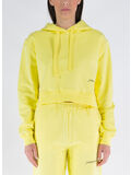 FELPA CROP CON CAPPUCCIO, GIALLO, thumb
