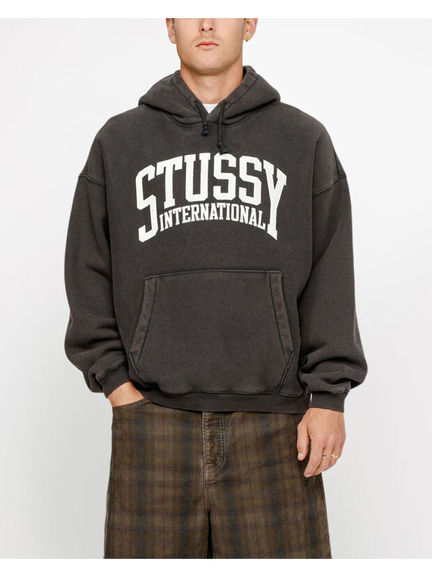 FELPA HOODIE INTL RELAXED UNISEX, WASHED BLACK, large