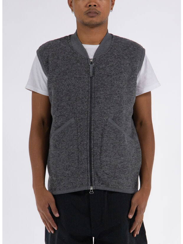 GILET ZIP WAISTCOAT, GREY MARL, large