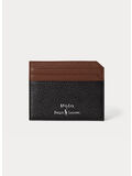 PORTACARTE IN PELLE, BLACK/SADDLE, thumb