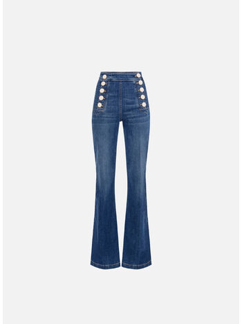 JEANS PALAZZO CON BOTTONIERA, , small