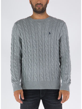 MAGLIONE A TRECCIA, FAWN GREY HEATHER, small