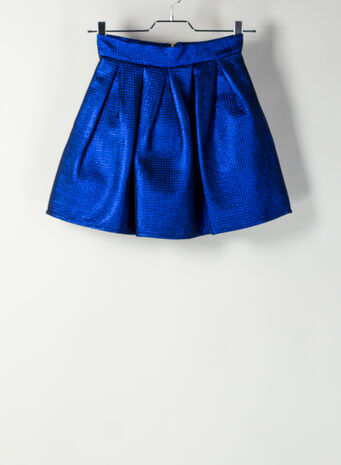 MINI GONNA BALZE, AZZURRO, small