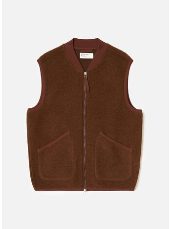 GILET ZIP WAISTCOAT, CACAO, small