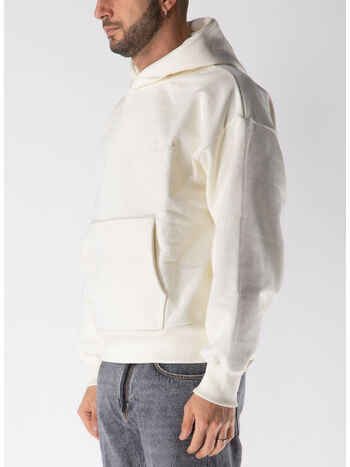 FELPA HOODIE CLASSIC EMBROIDERY LOGO BOXY, CRE CREAM, small